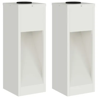 Lămpi Alee Solar LED 2 bucăți, Oțel Alb | Comandă Online