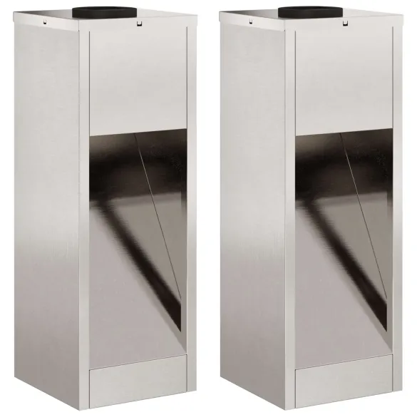 Lămpi Alee Solar LED 2 Bucăți, Oțel Inoxidabil