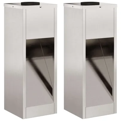 Lămpi Alee Solar LED 2 Bucăți, Oțel Inoxidabil