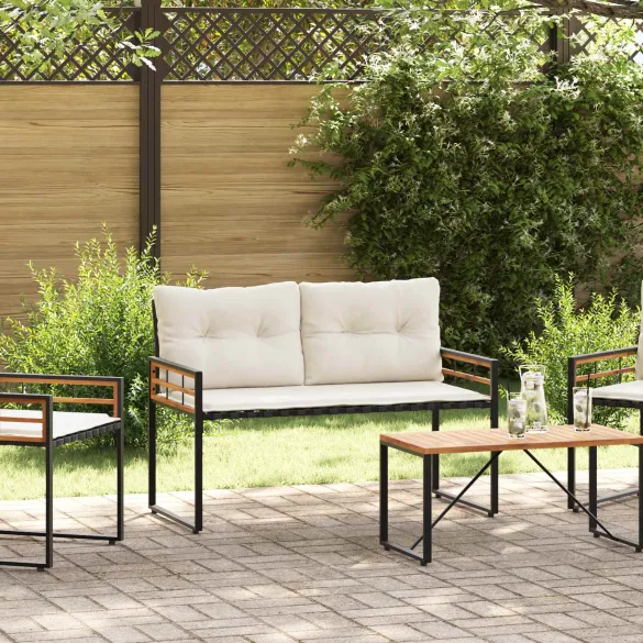 Bancă Grădină Lemn Acacia cu Pernă | Livrare Gratuită