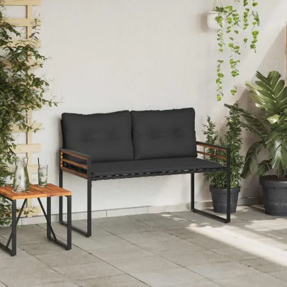 Bancă Gri din Lemn de Acacia - Comandă cu Livrare Gratuită