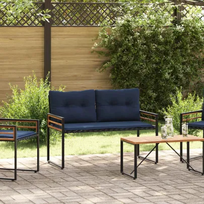 Bancă din Lemn de Acacia cu Pernă | Livrare Gratuită