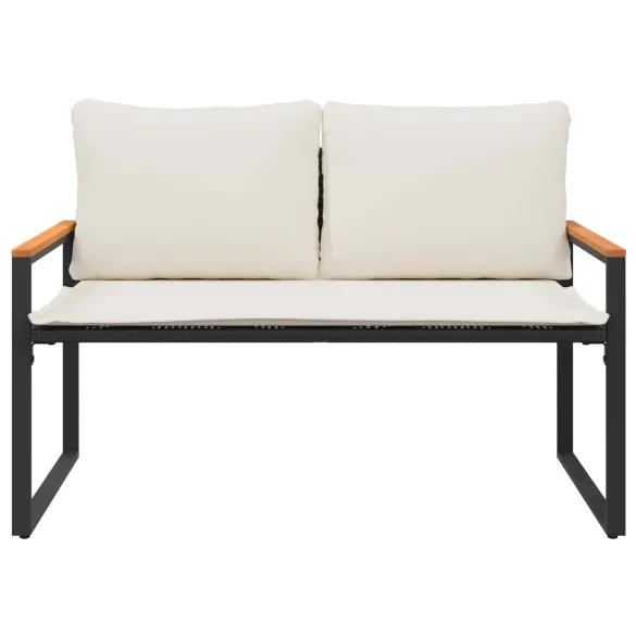 Bancă Ratan cu Pernă pentru Grădină și Terasă