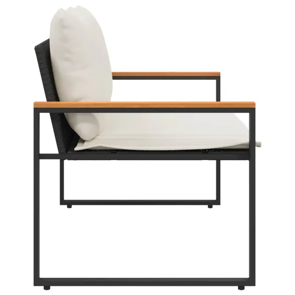 Bancă Ratan cu Pernă pentru Grădină și Terasă