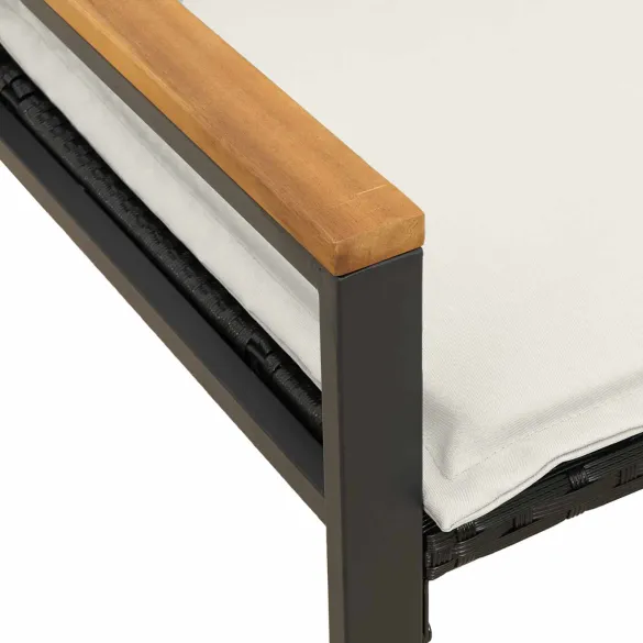 Bancă Ratan cu Pernă pentru Grădină și Terasă