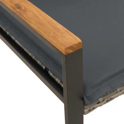 Bancă Ratan cu Pernă pentru Grădină și Terasă