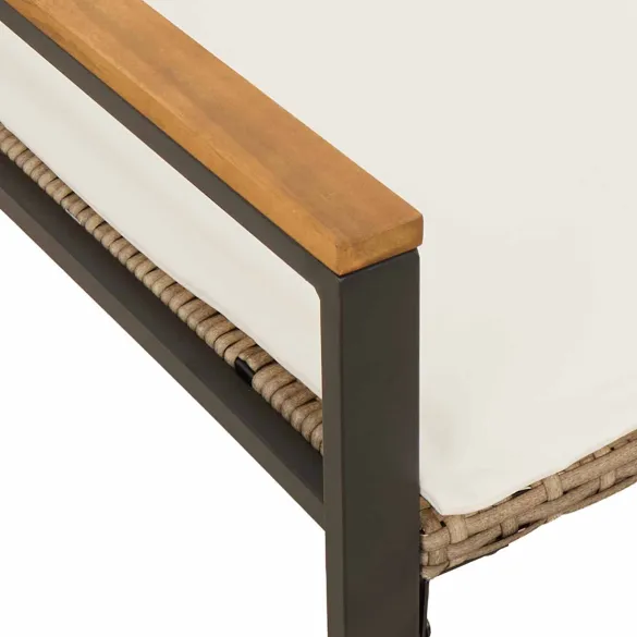 Bancă cu Pernă Ratan pentru Exterior | Confort și Rezistență