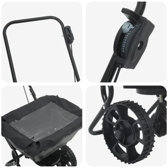 Împrăștietor Semințe și Îngrășământ | Negru, 80 cm