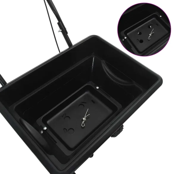 Împrăștietor Semințe și Îngrășământ | Negru, 80 cm