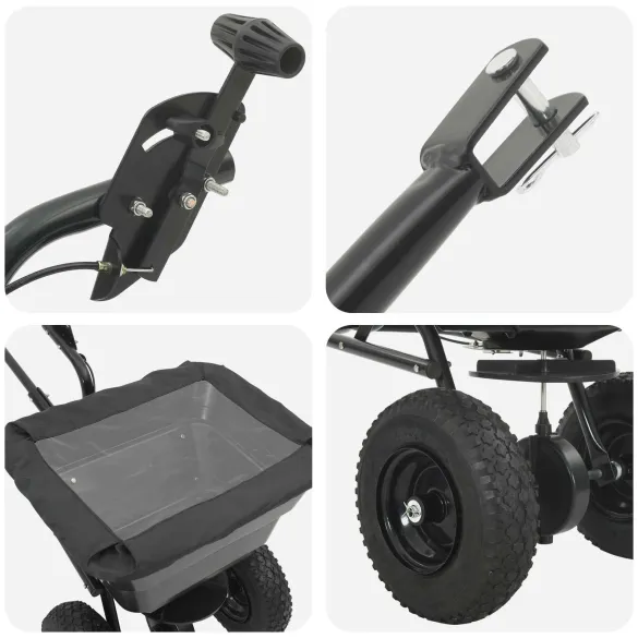 Împrăștietor Negru PVC și Oțel 106x53x75 cm