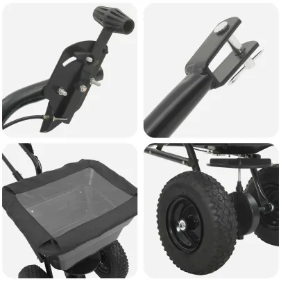 Împrăștietor Negru PVC și Oțel 106x53x75 cm