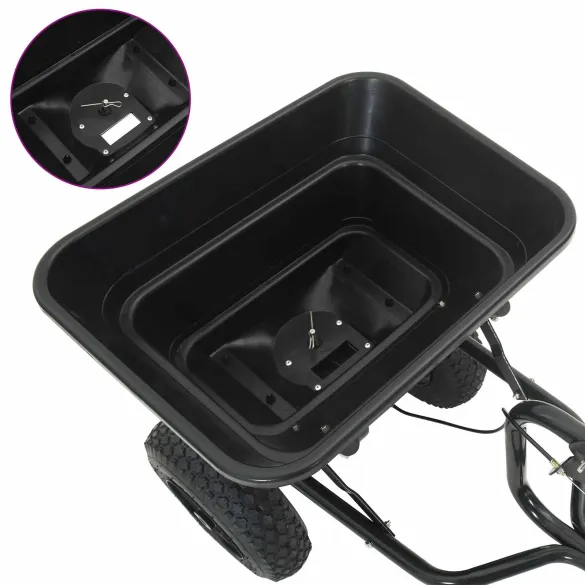 Împrăștietor Negru PVC și Oțel 106x53x75 cm