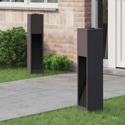 Lămpi Alee Solar LED 2 Bucăți, Oțel Negru | Livrare Gratuită