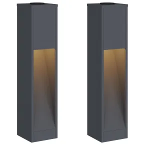 Lămpi Alee Solar LED 2 bucăți Antracit | Iluminat Exterior 2