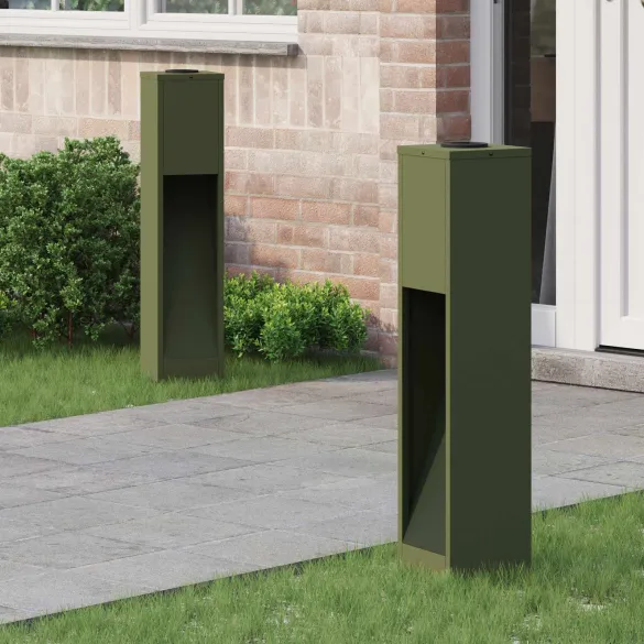 Lămpi de Alee Solar LED 2 bucăți - Verde Măsliniu