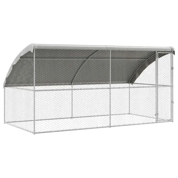Cușcă Câini Exterior 4x2x2 m, Set 2 Bucăți, Oțel | Livrare Gratuită