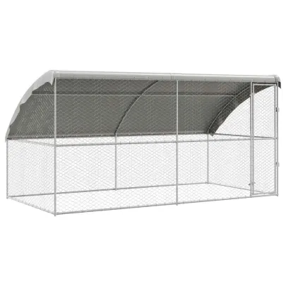Cușcă Câini Exterior 4x2x2 m, Set 2 Bucăți, Oțel | Livrare Gratuită