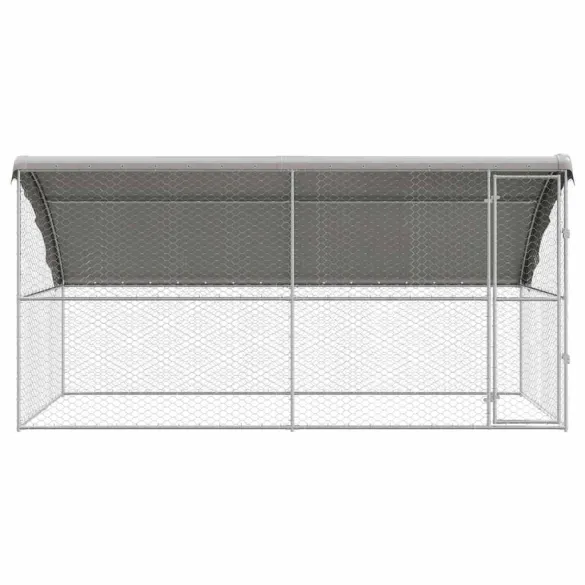 Cușcă Câini Exterior 4x2x2 m, Set 2 Bucăți, Oțel | Livrare Gratuită