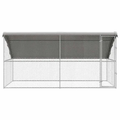 Cușcă Câini Exterior 4x2x2 m, Set 2 Bucăți, Oțel | Livrare Gratuită