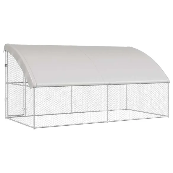 Cușcă Câini Exterior 4x2x2 m, Set 2 Bucăți, Oțel | Livrare Gratuită