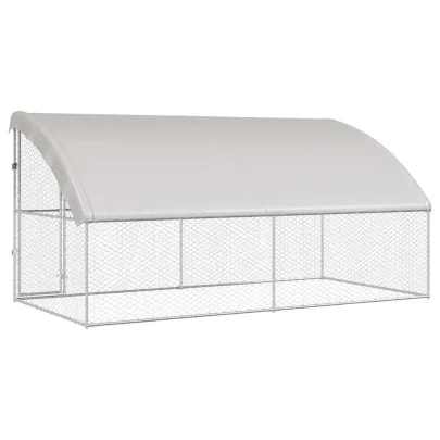 Cușcă Câini Exterior 4x2x2 m, Set 2 Bucăți, Oțel | Livrare Gratuită