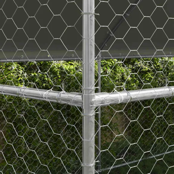 Cușcă Exterior Câini 4 Bucăți Oțel Argintiu 8x2x2m