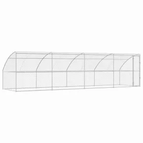 Cușcă Câini Exterior 8x2x2 m, Oțel Argintiu - 4 Bucăți 2