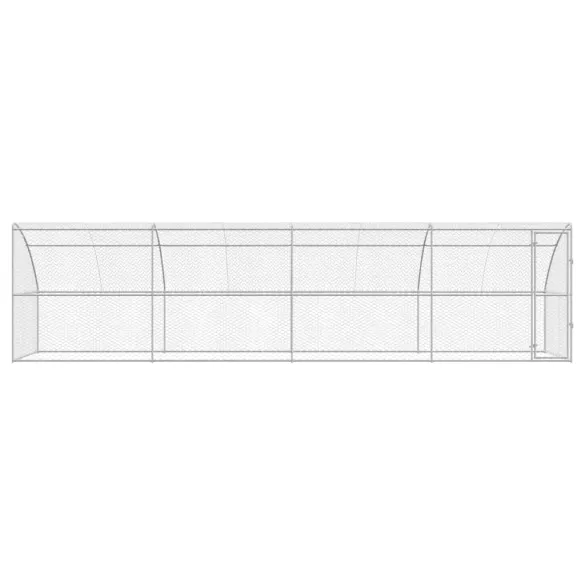 Cușcă Câini Exterior 8x2x2 m, Oțel Argintiu - 4 Bucăți