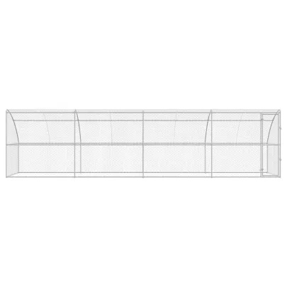 Cușcă Câini Exterior 8x2x2 m, Oțel Argintiu - 4 Bucăți