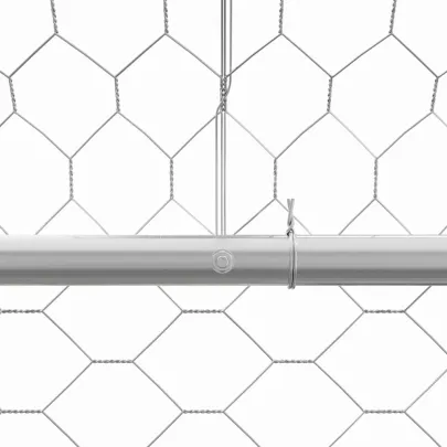 Cușcă Câini Exterior 8x2x2 m, Oțel Argintiu - 4 Bucăți