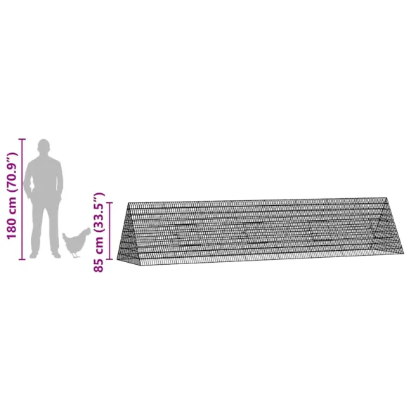 Cușcă Pui Oțel Galvanizat 430x100x85 cm | Livrare Gratuită