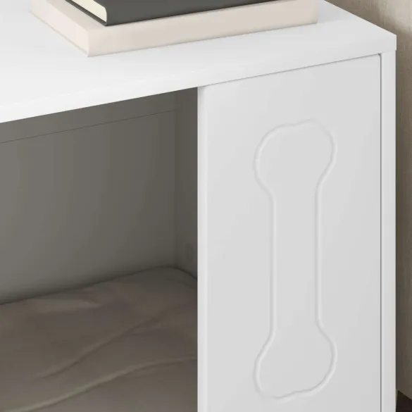 Casa pentru Caini Alba Moderna | Lemn Compozit Durabil