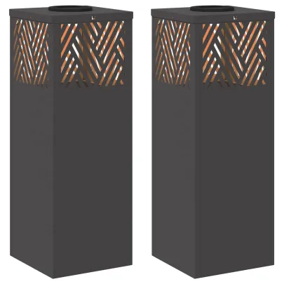 Lămpi LED Solare pentru Alei, 2 bucăți, Negru