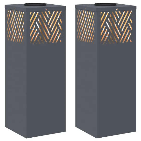 Lumină LED Solară pentru Alei Herringbone 2 pcs Antracit