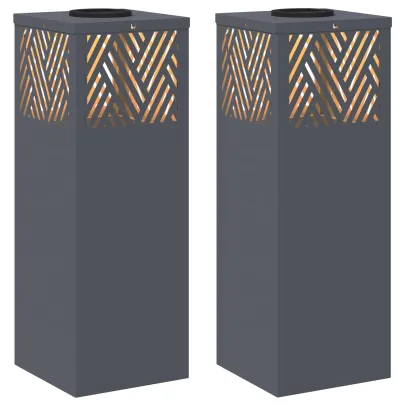 Lumină LED Solară pentru Alei Herringbone 2 pcs Antracit