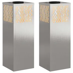 Lumină Solară LED Herringbone Oțel Inoxidabil - 2 pcs 2