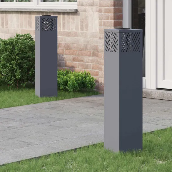 Lumină Solară LED Alei Herringbone Antracit - 2 pcs