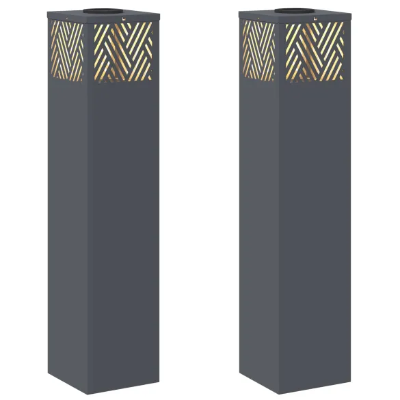 Lumină Solară LED Alei Herringbone Antracit - 2 pcs