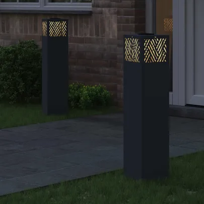 Lumină Solară LED Alei Herringbone Antracit - 2 pcs