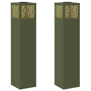 Lămpi LED Solare pentru Alei Herringbone, Verde Măsliniu 2