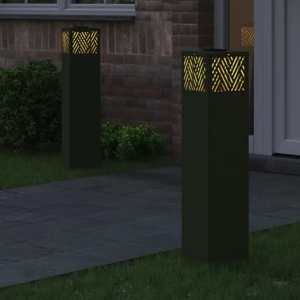 Lămpi LED Solare pentru Alei Herringbone, Verde Măsliniu