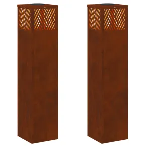 Lămpi LED Solare Oțel Corten pentru Alei | 2 bucăți 2