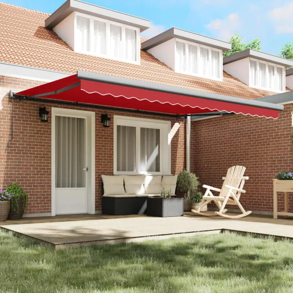 Cortină Retractabilă Manuală Roșie 4x3 m - Protecție UV
