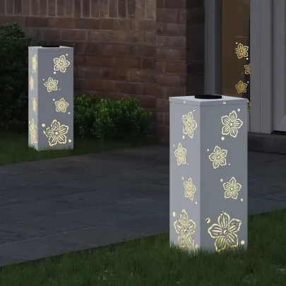 Lumină Solară LED Alei | 2 bucăți | Oțel | Livrare Gratuită