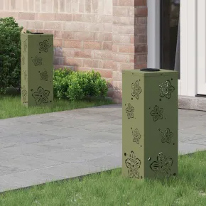 Lumină Solară LED Alei | 2 bucăți | Verde măsliniu | Livrare Gratuită