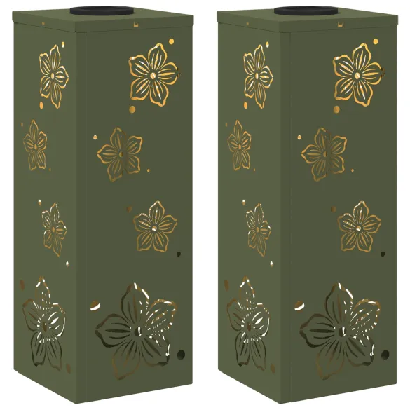 Lumină Solară LED Alei | 2 bucăți | Verde măsliniu | Livrare Gratuită