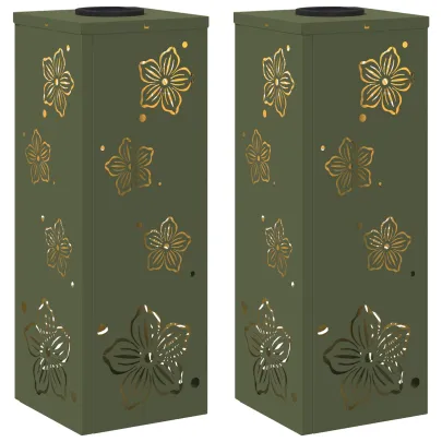 Lumină Solară LED Alei | 2 bucăți | Verde măsliniu | Livrare Gratuită