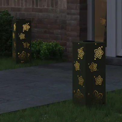 Lumină Solară LED Alei | 2 bucăți | Verde măsliniu | Livrare Gratuită