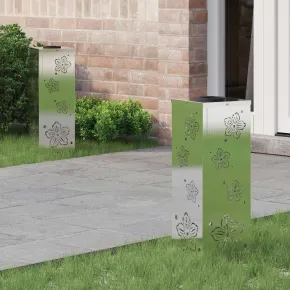 Lumină Solară LED Alei, Oțel Inoxidabil, 2 bucăți