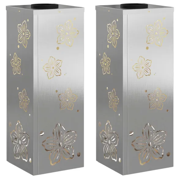 Lumină Solară LED Alei, Oțel Inoxidabil, 2 bucăți